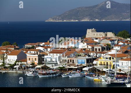 Harbor View. Morning. Pythagorio. Samos. Northeastern Aegean Islands. Greece. Stock Photo