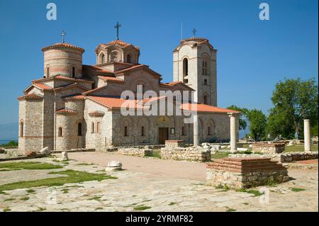 Macedonia. Ohrid. Morning View of newly built Sveti Kliment i Pantelejmon Church Stock Photo