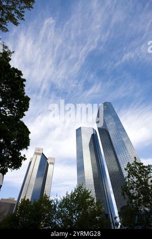 Germany, Hessen Frankfurt-am-Main, Financial District, Mainzer Landstrasse, Deutsche Bank buildings Stock Photo