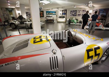 Porsche spider racing car, 1955, Porsche Car Museum, Stuttgart-Zuffenhausen, Baden-Wurttemberg, Germany Stock Photo