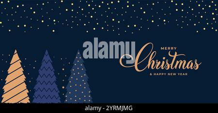 Christmas Greeting Card, Merry Christmas, banner, ecological Christmas concept, panorama, header Stock Vector