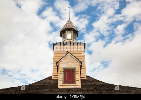 USA, Louisiana, Cajun Country, Lafayette, Vermilionville Cajun Creole Heritage and Folklife Park, La Chapelle des Attakapas church, exterior Stock Photo