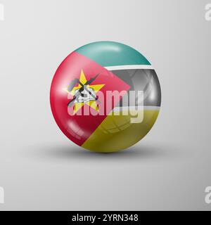 3d sphere background with flag of Mozambique. An element of impact for the use you want to make of it. Stock Vector