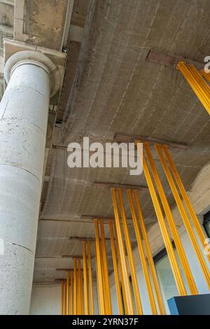 Renovation works of the Royal Galleries / Koninklijke Gaanderijen, neoclassical arcade at seaside resort Ostend / Oostende, West Flanders, Belgium Stock Photo