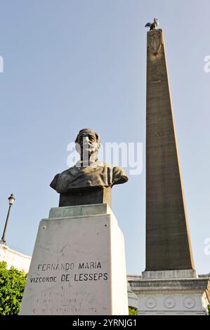 bust of Ferdinand de Lesseps on the Plaza de Francia, square of France,Casco Antiguo the historic district of Panama City,Republic of Panama,Central A Stock Photo