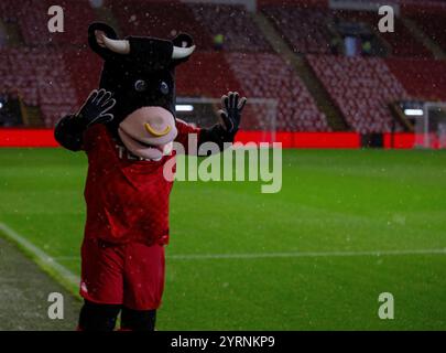 Pittodrie Stadium, Aberdeen, UK. 4th Dec, 2024. Scottish Premiership Football, Aberdeen versus Celtic; Aberdeen mascot ready for the fans Credit: Action Plus Sports/Alamy Live News Stock Photo