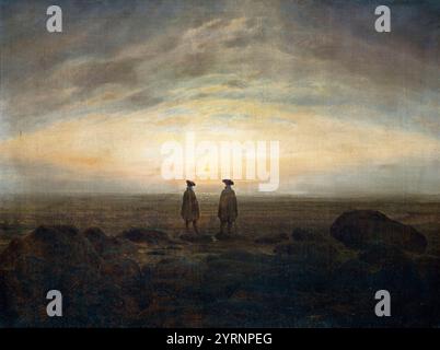 Two men at the sea. Caspar David Friedrich. 1817, Stock Photo