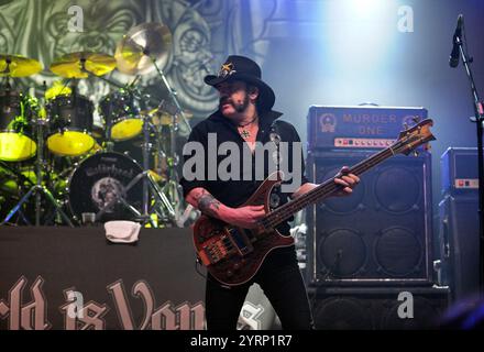 Lemmy with his band Motorhead, in concert at Wolverhampton Civic Hall,  24 November 2010. Stock Photo