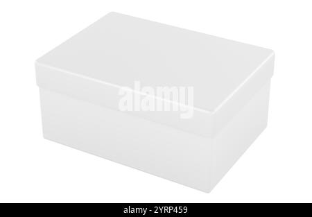 White box for gift or shoe box. 3D rendering isolated on white background Stock Photo
