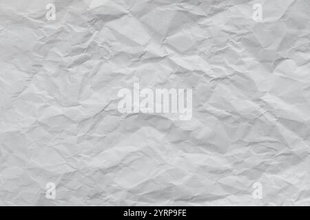 Crumpled white paper texture. Old sheet of paper with cracks Stock Photo