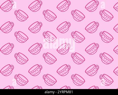 Pattern cup. Vector Christmas illustration. Stock Vector