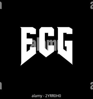 ECG letter logo design for technology company. ECG logo design black ...