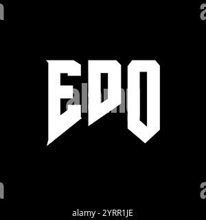 EDO letter logo design for technology company. EDO logo design black and white color combination. EDO logo, EDO vector, EDO design, EDO icon, EDO alph Stock Vector
