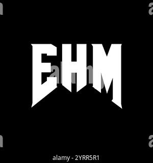 EHM letter logo design for technology company. EHM logo design black ...