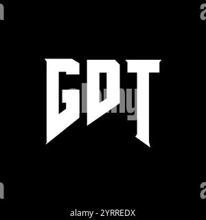 GDT letter logo design for technology company. GDT logo design black and white color combination. GDT logo, GDT vector, GDT design, GDT icon, GDT alph Stock Vector