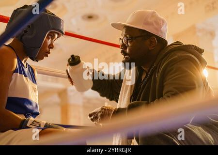 The Fire Inside (2024) directed by Rachel Morrison and starring Brian Tyree Henry and Ryan Destiny. The story of Claressa 'T-Rex' Shields, a boxer from Flint, Michigan who trained to become the first woman in her country's history to win an Olympic gold medal in the sport. Publicity still ***EDITORIAL USE ONLY***. Credit: BFA / Metro-Goldwyn-Mayer Stock Photo