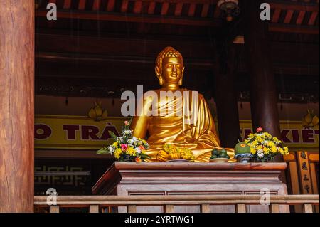 Big Buddhist golden Buddha statue at the Long Son Pagoda in Nha Trang in Asia. Nha Trang, Vietnam - July 18, 2024 Stock Photo