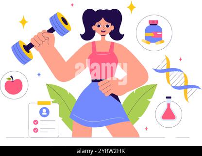 Biohack Vector Illustration Featuring Technological Processes of ...