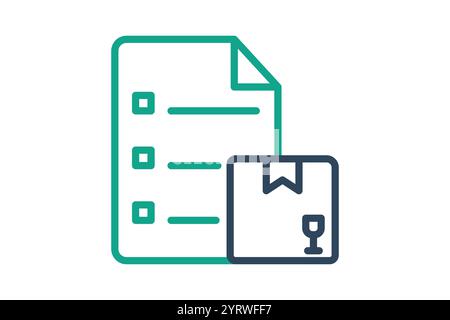 Inventory icon. line icon style. document with product. icon related to procurement. procurement management elements vector illustration Stock Vector