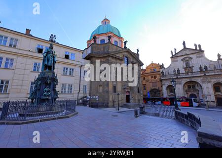 St. Francis Of Assisi Church (Kostel svateho Frantiska z Assisi) near Charles Bridge in Prague Czech (Praha, Czechia) Stock Photo