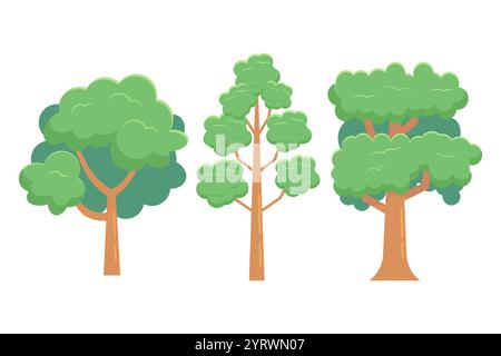 tree illustration collection design with types of tree variation Stock Vector