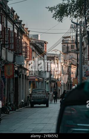 A charming street scene captured beautifully in a historic and ...