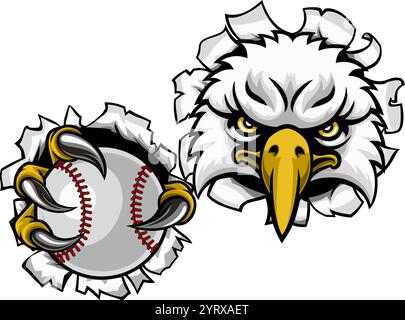 Eagle Hawk Baseball Softball Bald Eagles Mascot Stock Vector