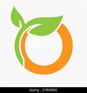 Initial Letter O Leaf Logo Concept For Eco Green Leaf Logo Vector Sign Stock Vector