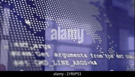 Image of financial data processing over office Stock Photo