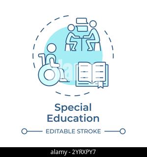 Special education soft blue concept icon Stock Vector