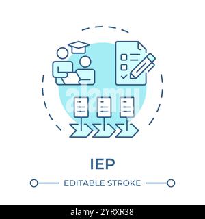 IEP soft blue concept icon Stock Vector