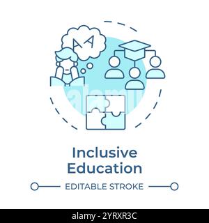 Inclusive education soft blue concept icon Stock Vector