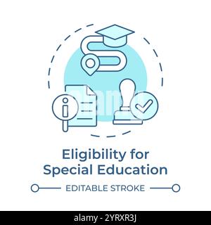 Eligibility for special education soft blue concept icon Stock Vector