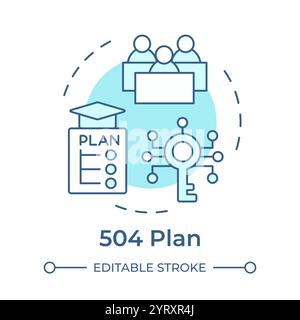 504 plan soft blue concept icon Stock Vector