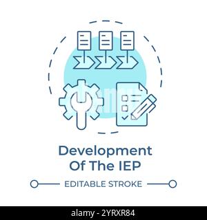 Development of iep soft blue concept icon Stock Vector