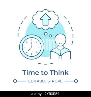 Time to think soft blue concept icon Stock Vector