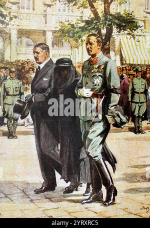 Newspaper report on the funeral of Engelbert Dollfuss (1892 ? 25 July 1934) Austrian politician who served as Chancellor and Dictator of Austria between 1932 and 1934. Dollfuss was assassinated as part of a failed coup attempt by Nazi agents. Stock Photo