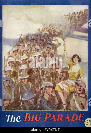 The Big Parade was a 1925 American silent war drama film, directed by King Vidor, about rich young soldier in the U.S. Army, sent to France to fight in World War One. He experiences the horrors of trench warfare, and finds love with a French girl. A sound version of the film was released in 1930. The film has been praised for its realistic depiction of warfare, and it heavily influenced a great many subsequent war films, especially All Quiet on the Western Front (1930). Stock Photo