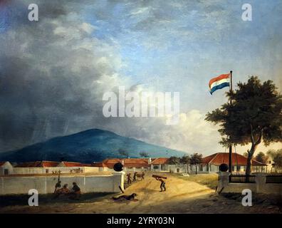 Painting Of A Dutch Colonial Sugar Factory On Java Dutch East Indies painting-of-a-dutch-colonial-sugar-factory-on-java-dutch-east-indies