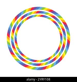 Spiral rainbow hypnotic swirl background, optical illusion of movement, vector illustration opt art style, colorful abstract geometric, multicolored p Stock Vector