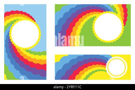 Spiral rainbow swirl background, optical illusion of movement, vector illustration opt art style, colorful abstract geometric, multicolored psychedeli Stock Vector