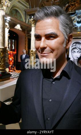 Waxwork figure depicting George Clooney (born 1961) ; American actor, director, producer, screenwriter, and businessman . He has received three Golden Globe Awards for his work as an actor and two Academy Awards Stock Photo