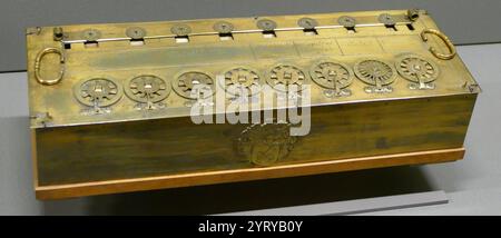 A Pascaline Calculating machine of 1652. Pascal's calculator (also ...