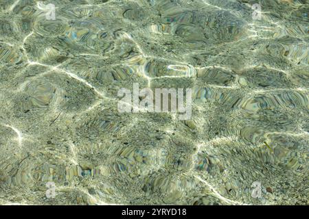 Crystal Clear Water with Sunlit Ripples Stock Photo