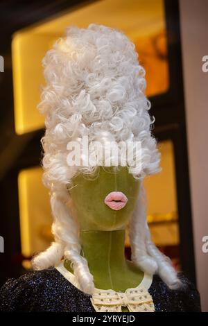 Extravagant creative female mannequin with a strange hairstyle in baroque style. Stock Photo