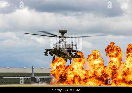 British Army Air Corps AgustaWestland Apache AH.1 Attack Helicopter Stock Photo