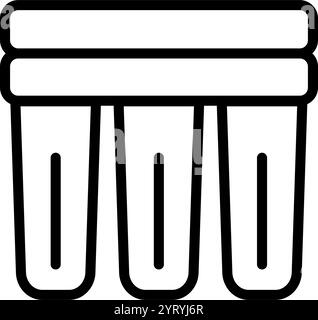 Effluent water treatment. Water purification linear vector icons ...