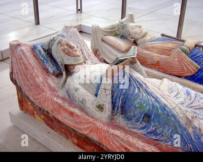 Tomb of Henry II and Eleanor of Aquitaine at Abbaye de Fontevraud. 1189 Stock Photo