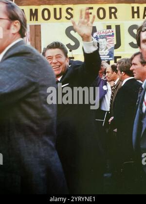 Ronald Reagan For President 1980 Campaigning in 1980. Stock Photo