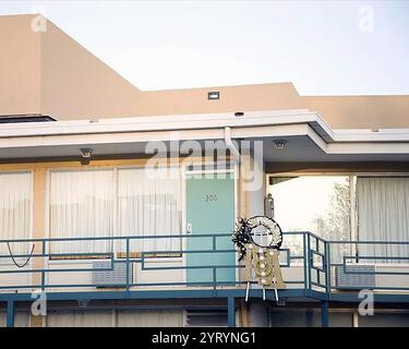 Lorraine Motel balcony in Memphis, where Martin Luther King Jr. was assassinated in 1968 Stock Photo